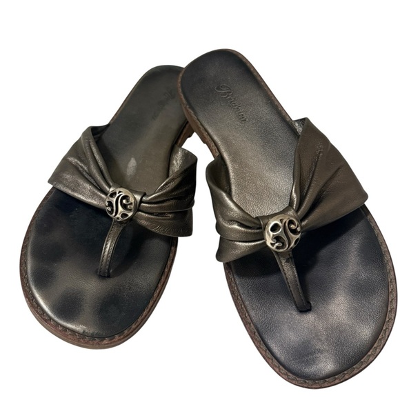 Brighton Party Metallic Grey Thong Slide Sandal Size - Picture 7 of 9